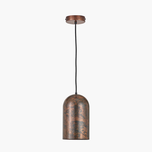MASON COPPER EFFECT TALL DOMED METAL PENDANT