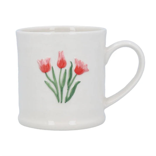 STONEWARE MUG 9CM-TULIPS