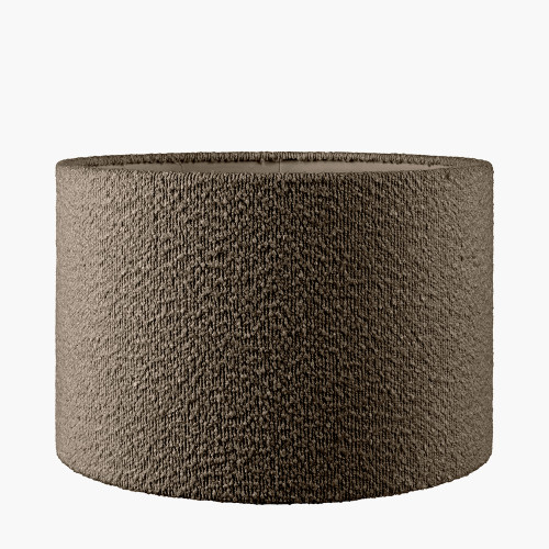 ROUEN MOCHA BROWN BOUCLE CYCLINDER LAMPSHADE