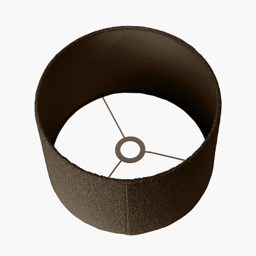 ROUEN MOCHA BROWN BOUCLE CYCLINDER LAMPSHADE