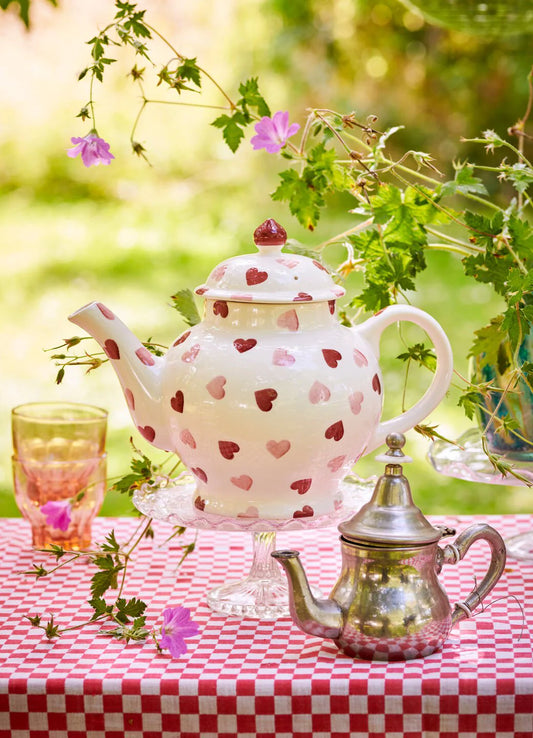 EMMA BRIDGEWATER PINK HEARTS TEAPOT
