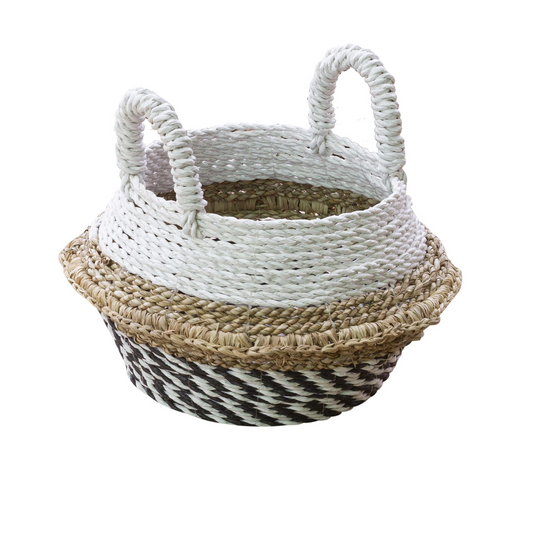 WHITE TOP SEAGRASS BASKET