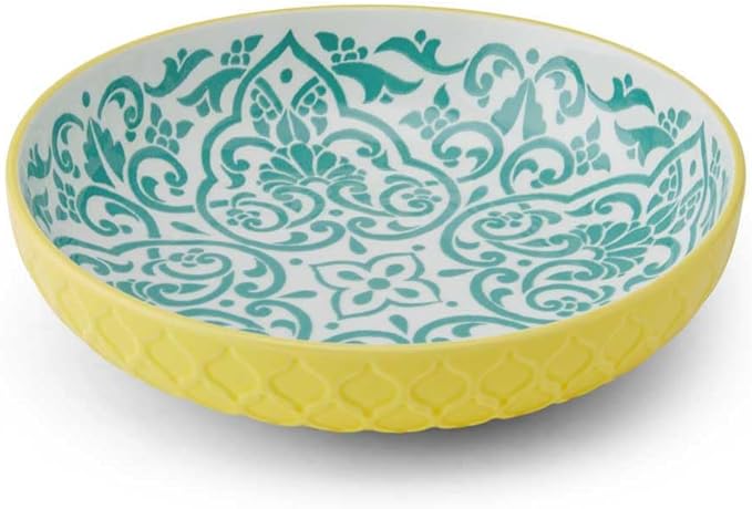 MK COUPE BOWL 21CM YELLOW BLUE GEOMETRIC