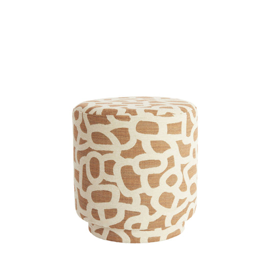 LIGHT & LIVING ACCESSORY POUF 40*44CM DAVONTE TERRA+CREAM