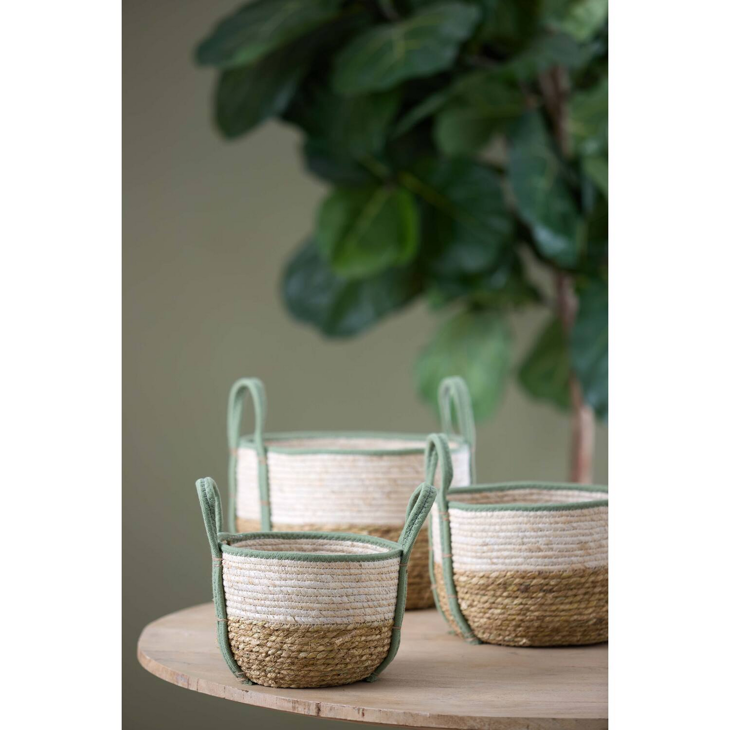KINSALE BASKET-NATURAL CREAM MINT
