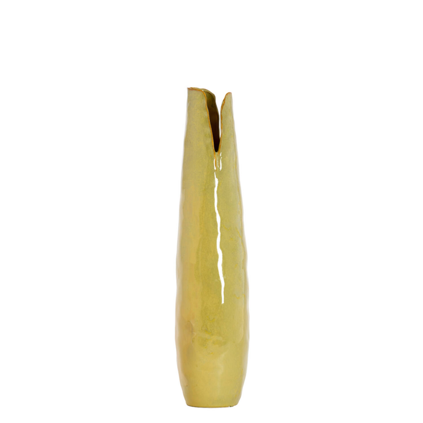 VASE DECO MESA CERAMIC OLIVE GREEN-BROWN