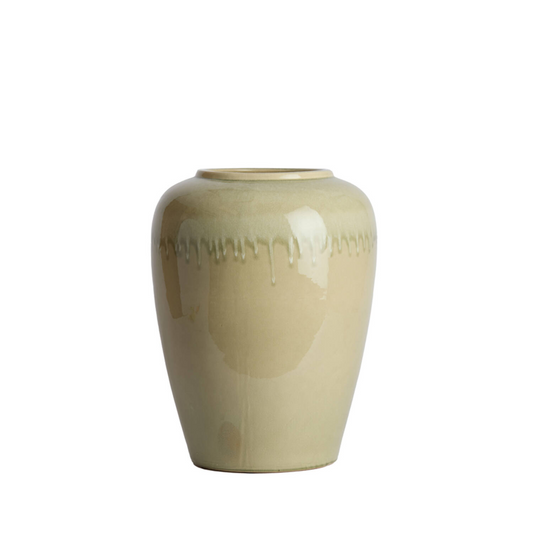 VASE DECO VALERIA CERAMIC LIGHT GREEN AND CREAM