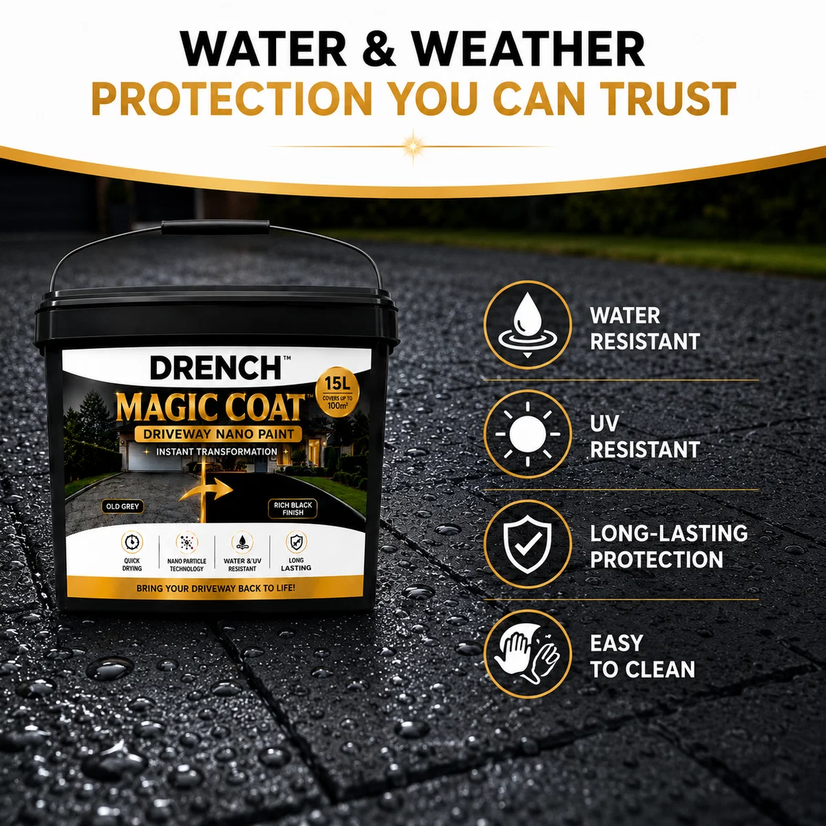 DRENCH MAGIC COAT DRIVEWAY PAINT