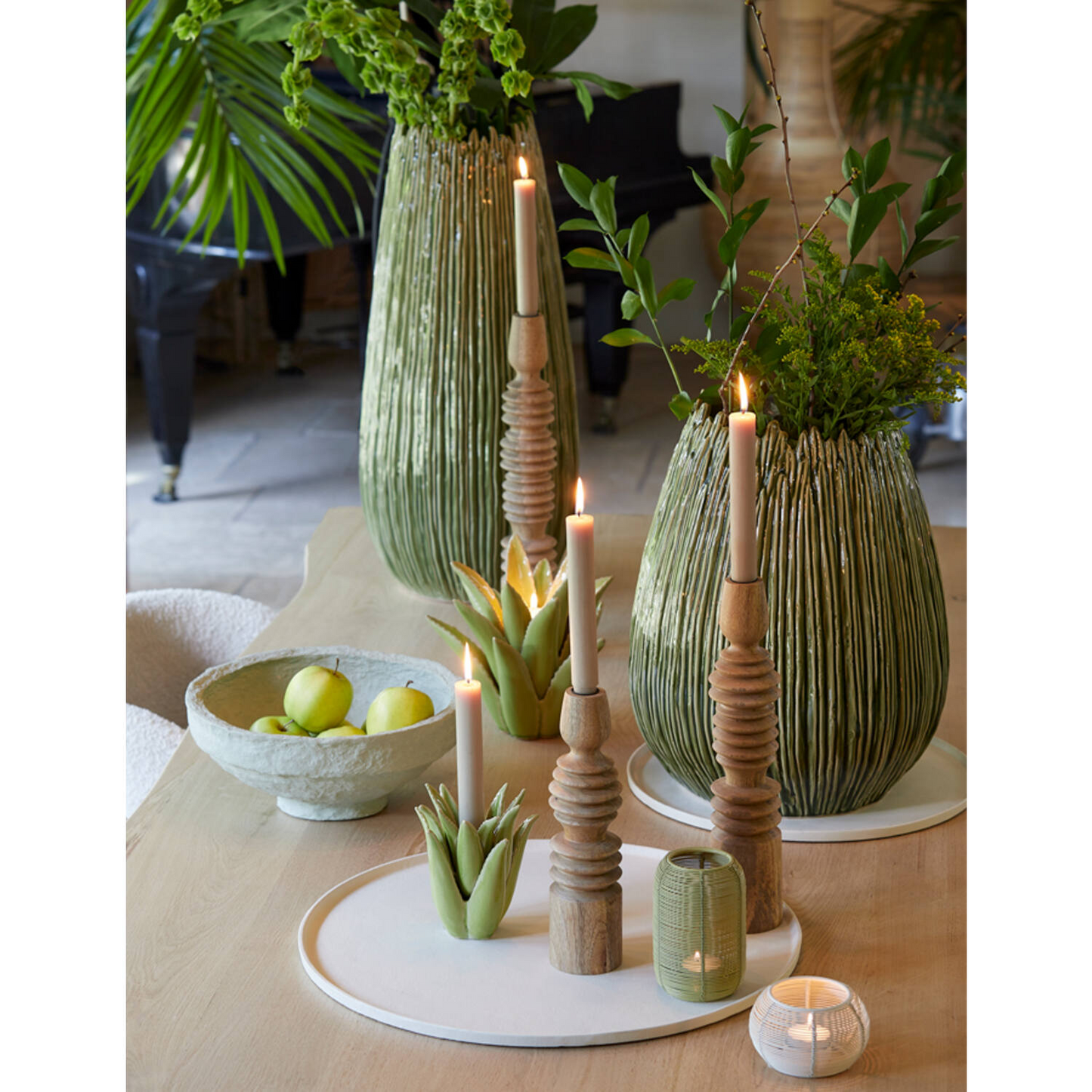 CANDLESTICK AFIFE WOOD NATURAL