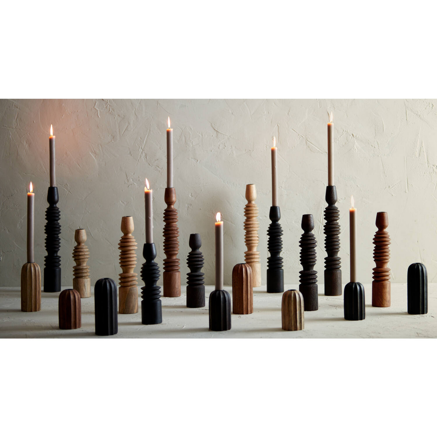 CANDLESTICK AFIFE WOOD NATURAL