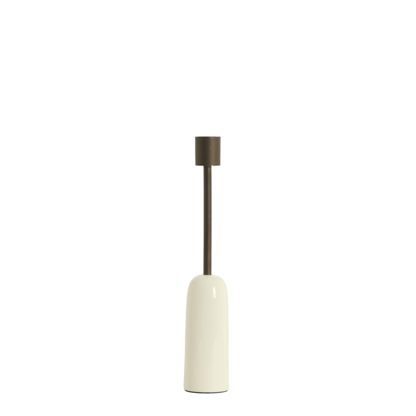 LIGHT & LIVING ACCESSORY CANDLE STICK 5*28CM YASILO DARK BRONZE+SHINY CREAM