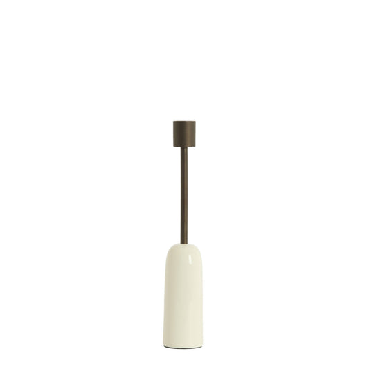 LIGHT & LIVING ACCESSORY CANDLE STICK 5*28CM YASILO DARK BRONZE+SHINY CREAM