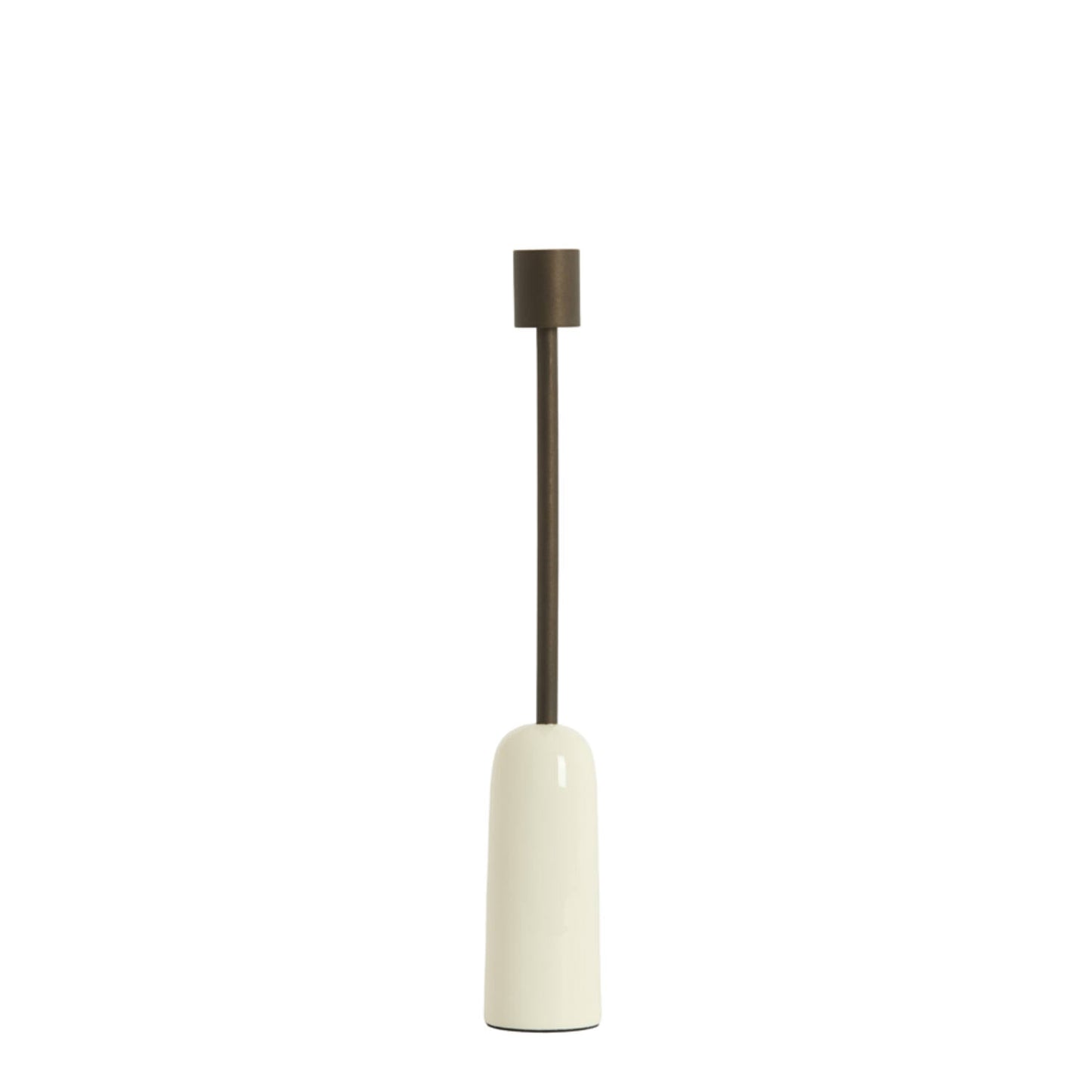 LIGHT & LIVING ACCESSORY CANDLE STICK 5*33.5CM YASILO DARK BRONZE+SHINY CREAM