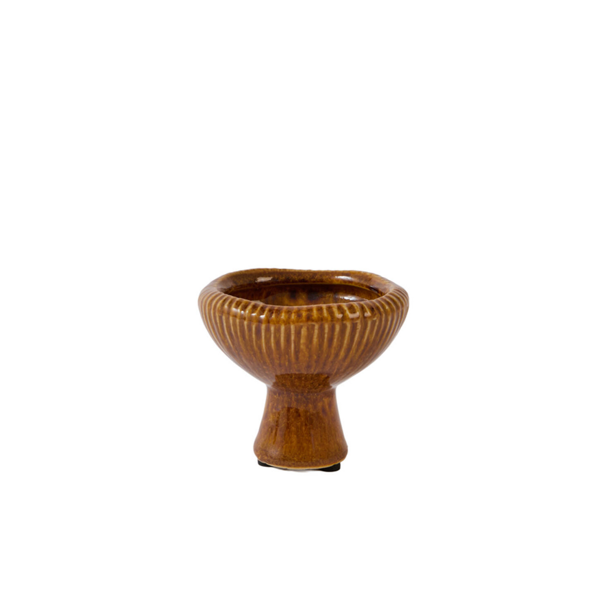 LIGHT & LIVING CANDLE STICK ORANGE AND AMBER  CERAMICS