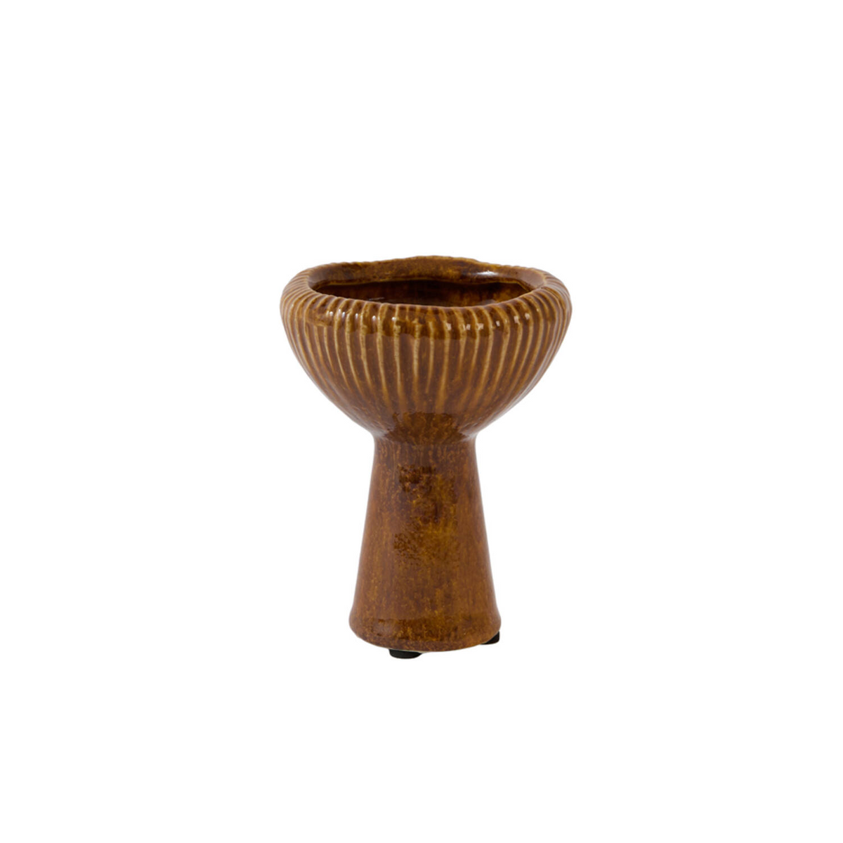 LIGHT & LIVING CANDLE STICK ORANGE AND AMBER  CERAMICS