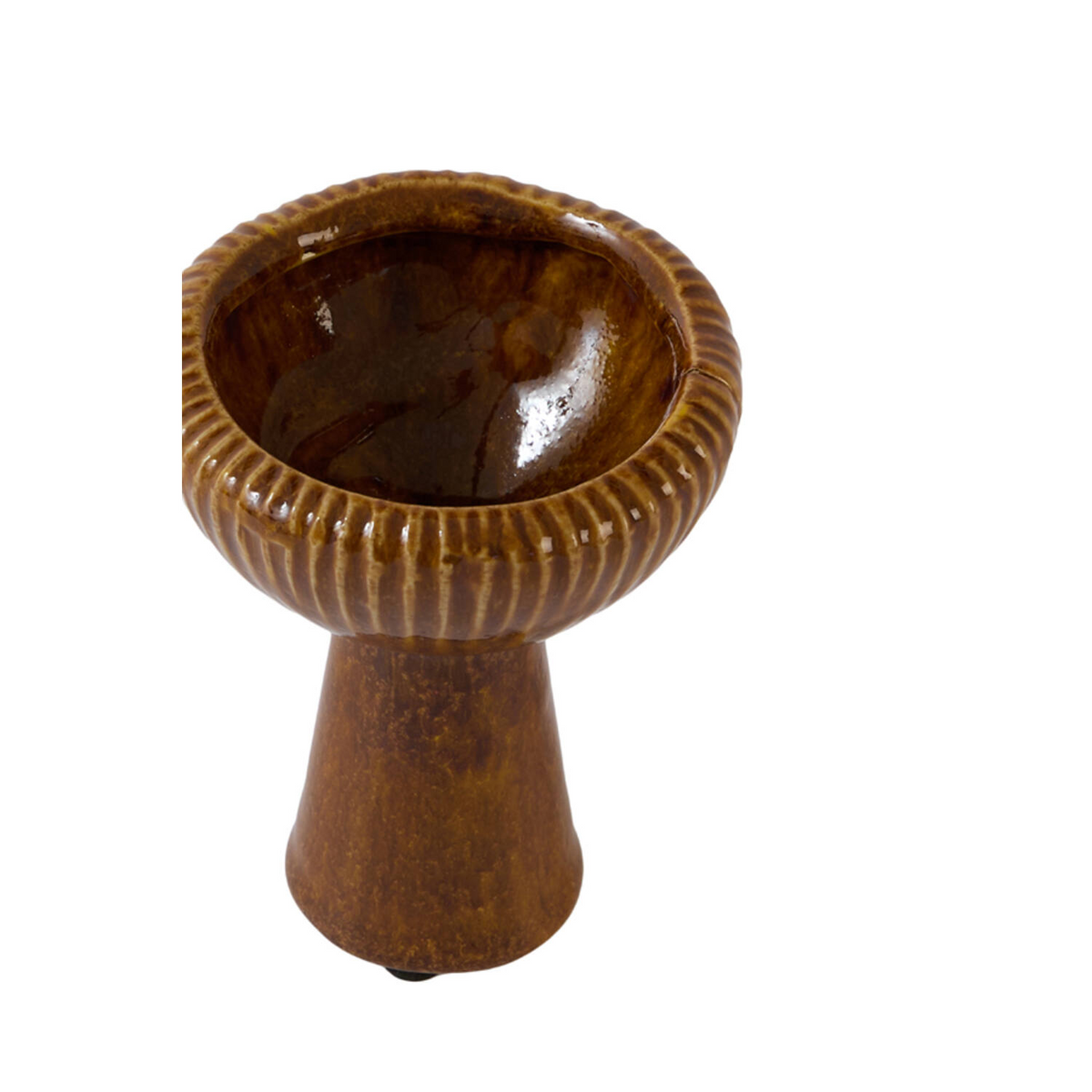 LIGHT & LIVING CANDLE STICK ORANGE AND AMBER  CERAMICS