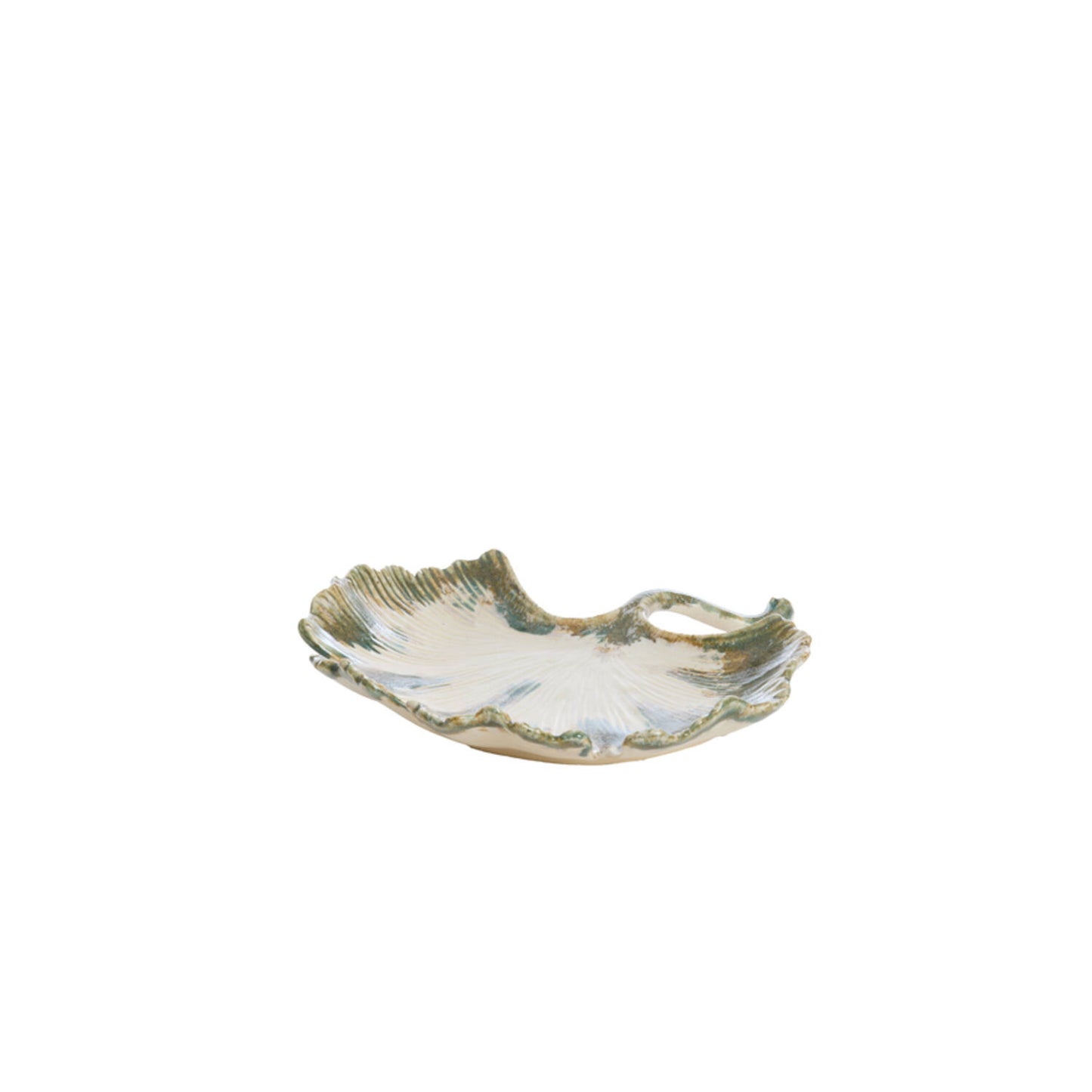 LIGHT & LIVING ACCESSORY DISH 30.5*30.5*5CM REDIU CERAMICS CREAM+OLIVE GREEN