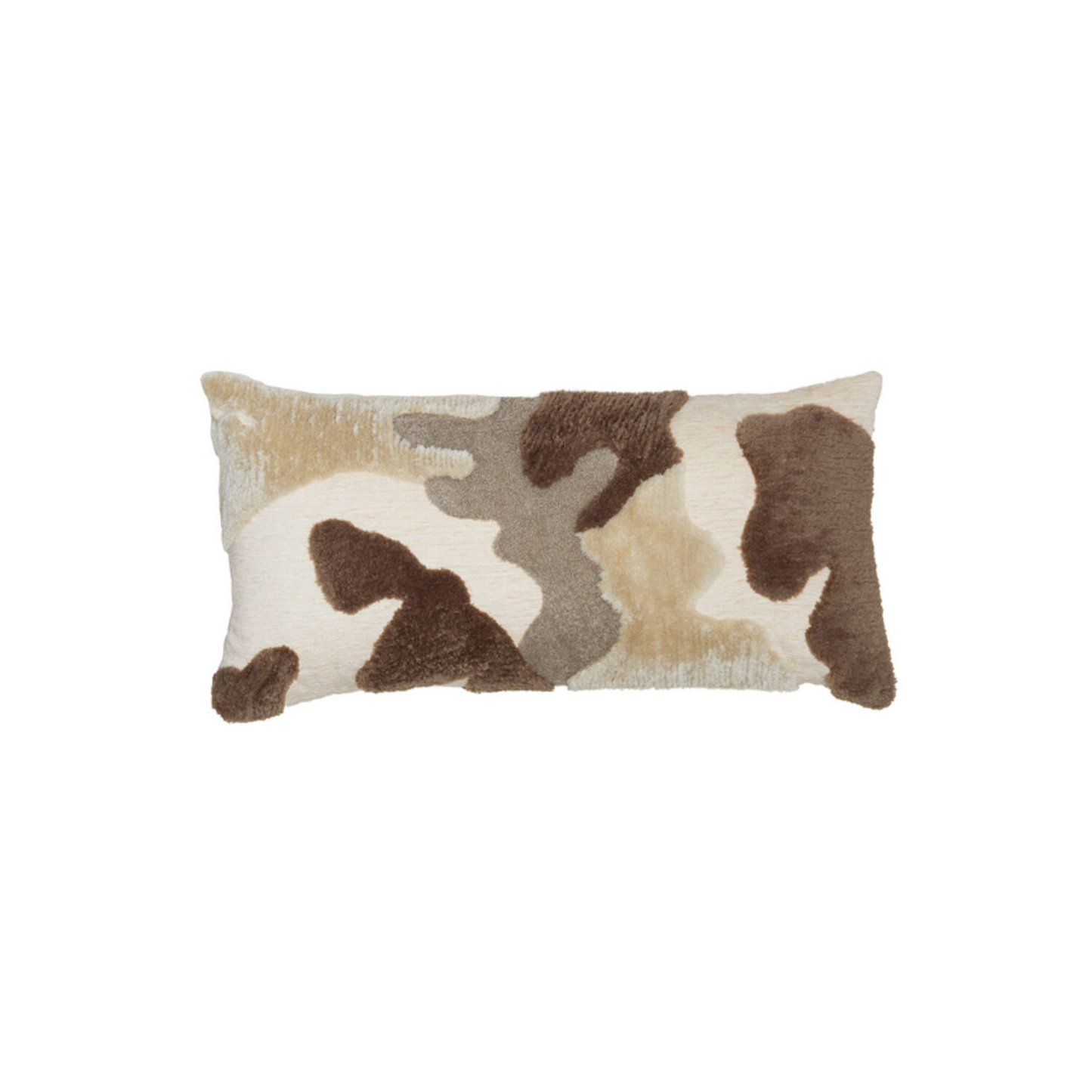 CETUNO CUSHION-CREAM & DARK BROWN