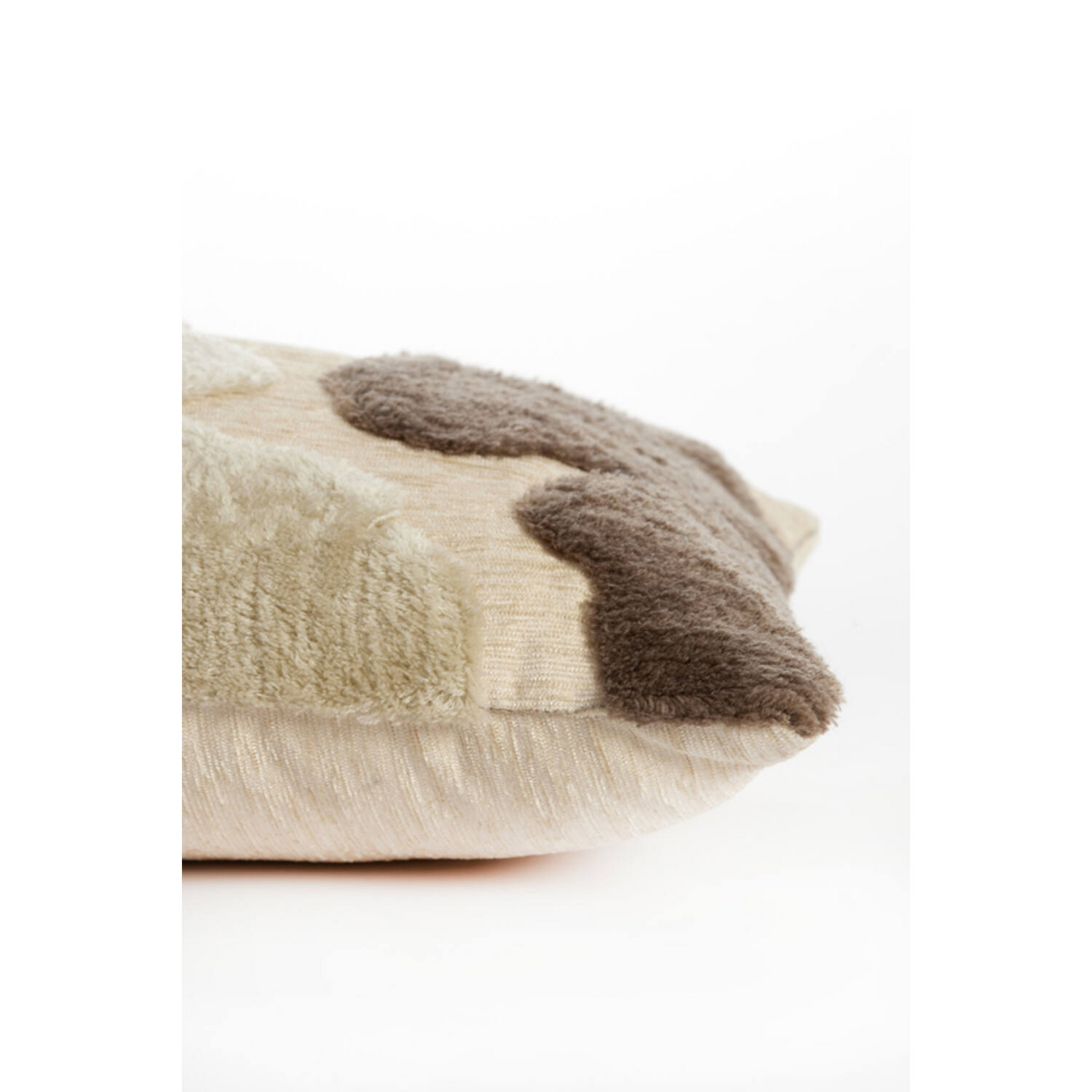 CETUNO CUSHION-CREAM & DARK BROWN