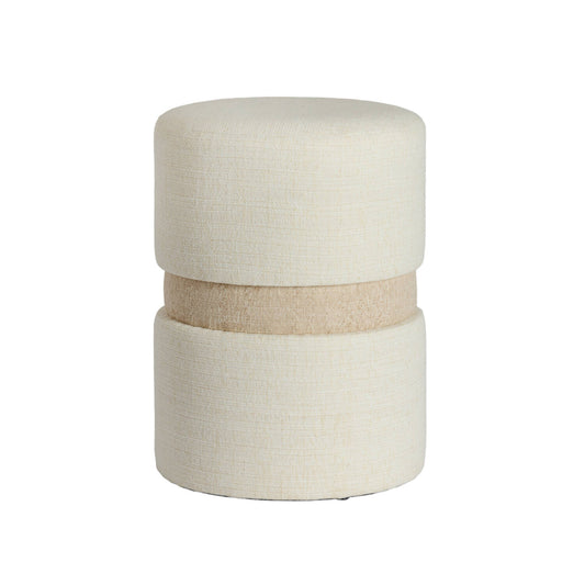 LIGHT & LIVING ACCESSORY POUF 35*46CM NOVIRA BEIGE+CREAM