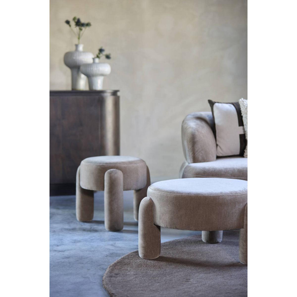 LIGHT & LIVING POUF OZIMI TAUPE