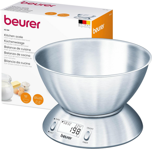 BEURER KS 54 KITCHEN SCALE STAINLESS STEEL BOWL