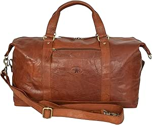 ROWALLAN SOFT COGNAC LEATHER HOLDALL BAG