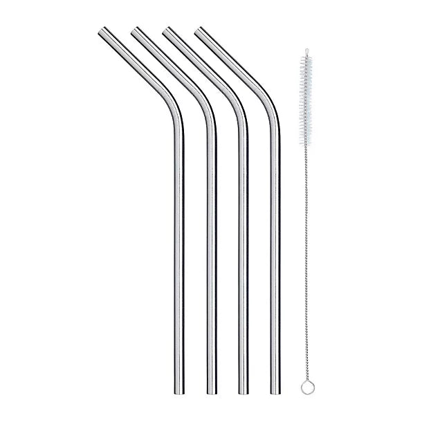 KC REUSABLE DRINK STRAWS SET OF 4 20CM SS