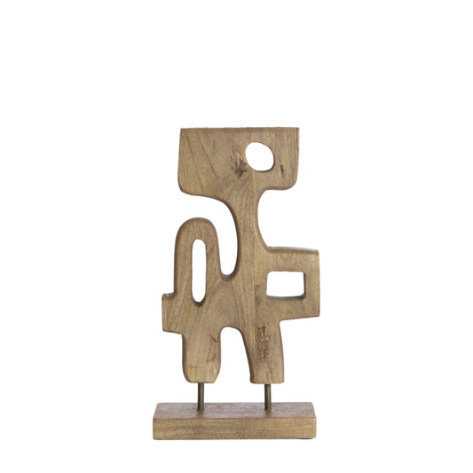 LIGHT & LIVING ACCESSORY ORNAMENT ON BASE 20*9.5*38.5CM SALA WOOD GREY-DARK BROWN