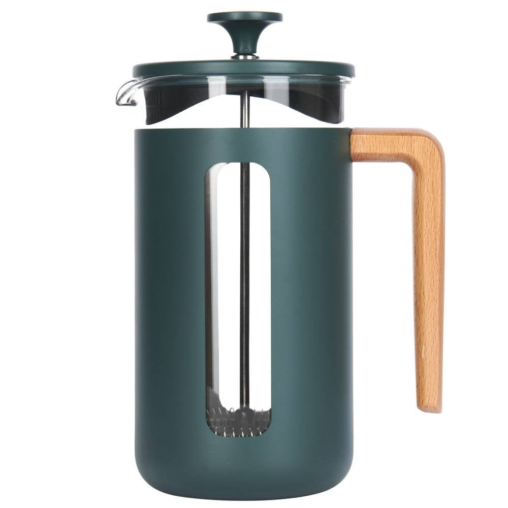 LC PISA 8CUP CAFETIERE GREEN WOOD HANDLE