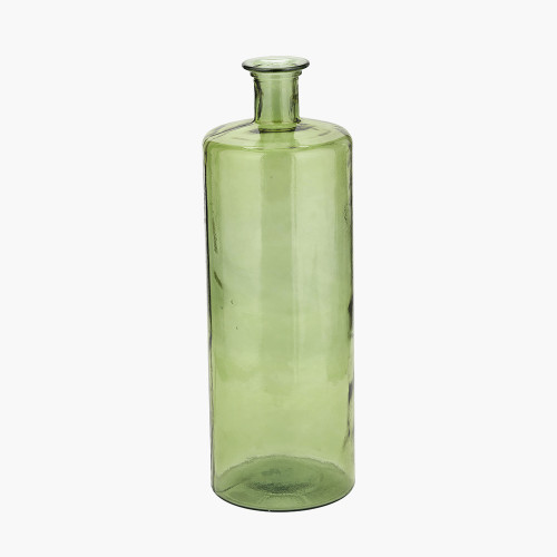 PACIFIC LIFESTYLE FOREST GREEN RECYCLED GLASS BOTTLE VASE TALL