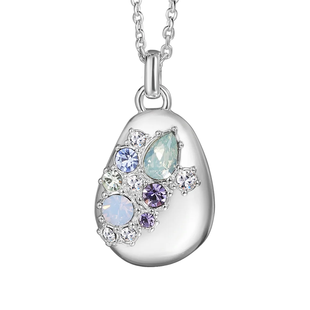 SMALL PENDANT WITH BLUE CLEAR STONES