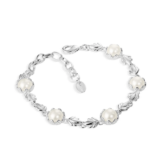 PEARL LEAF LINK BRACELET