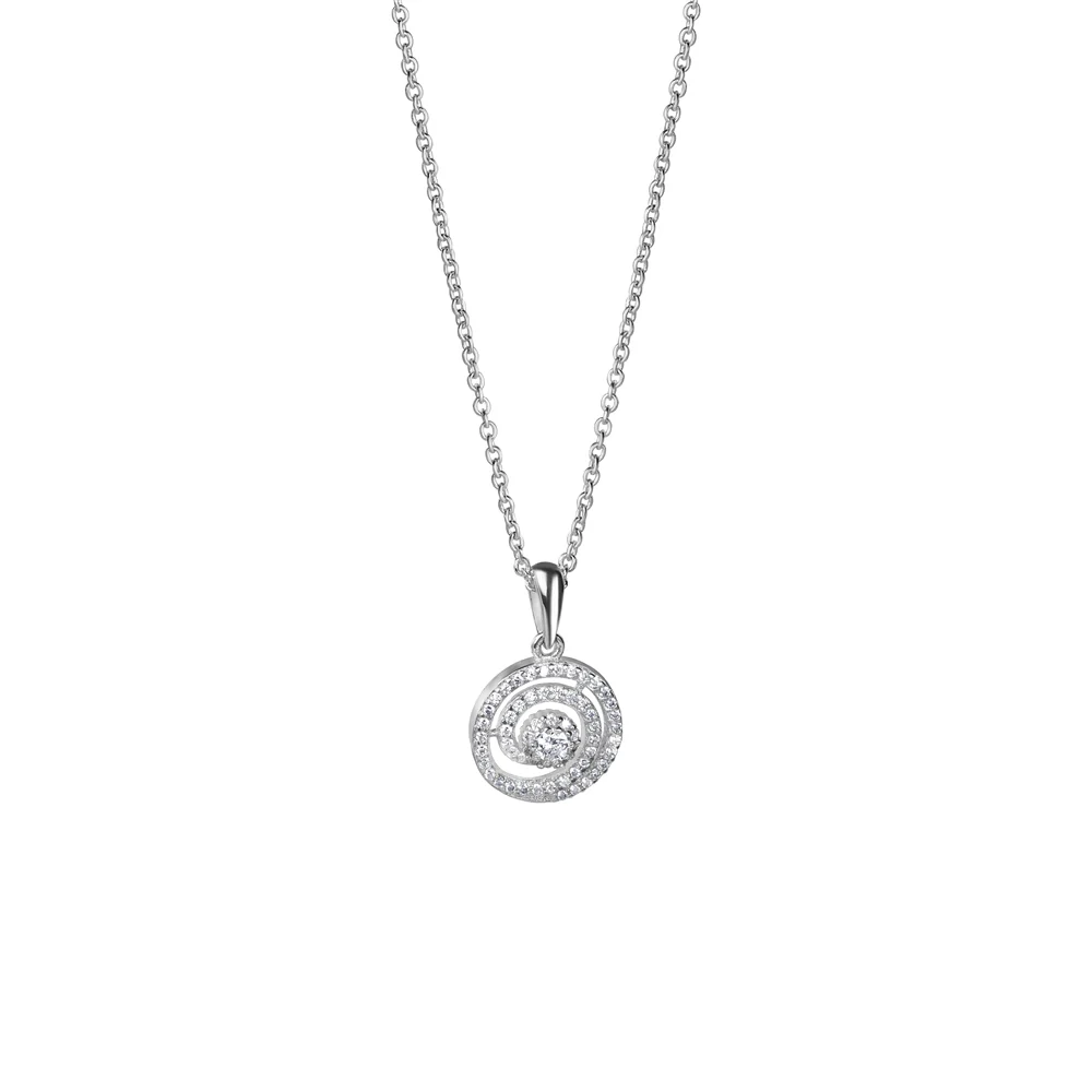 SPIRAL PENDANT WITH CLEAR STONES