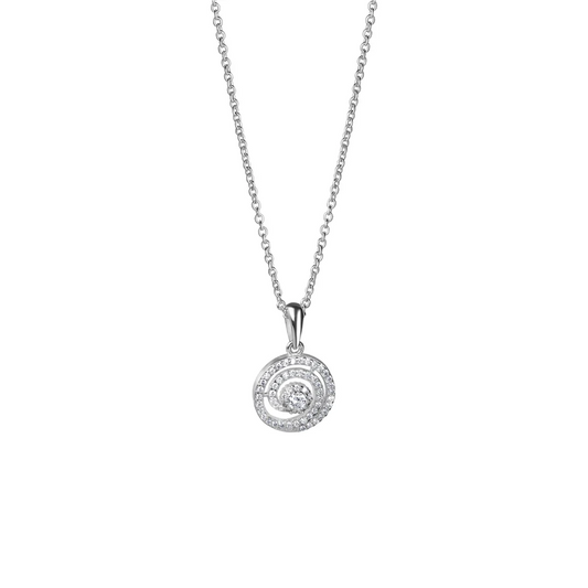 SPIRAL PENDANT WITH CLEAR STONES