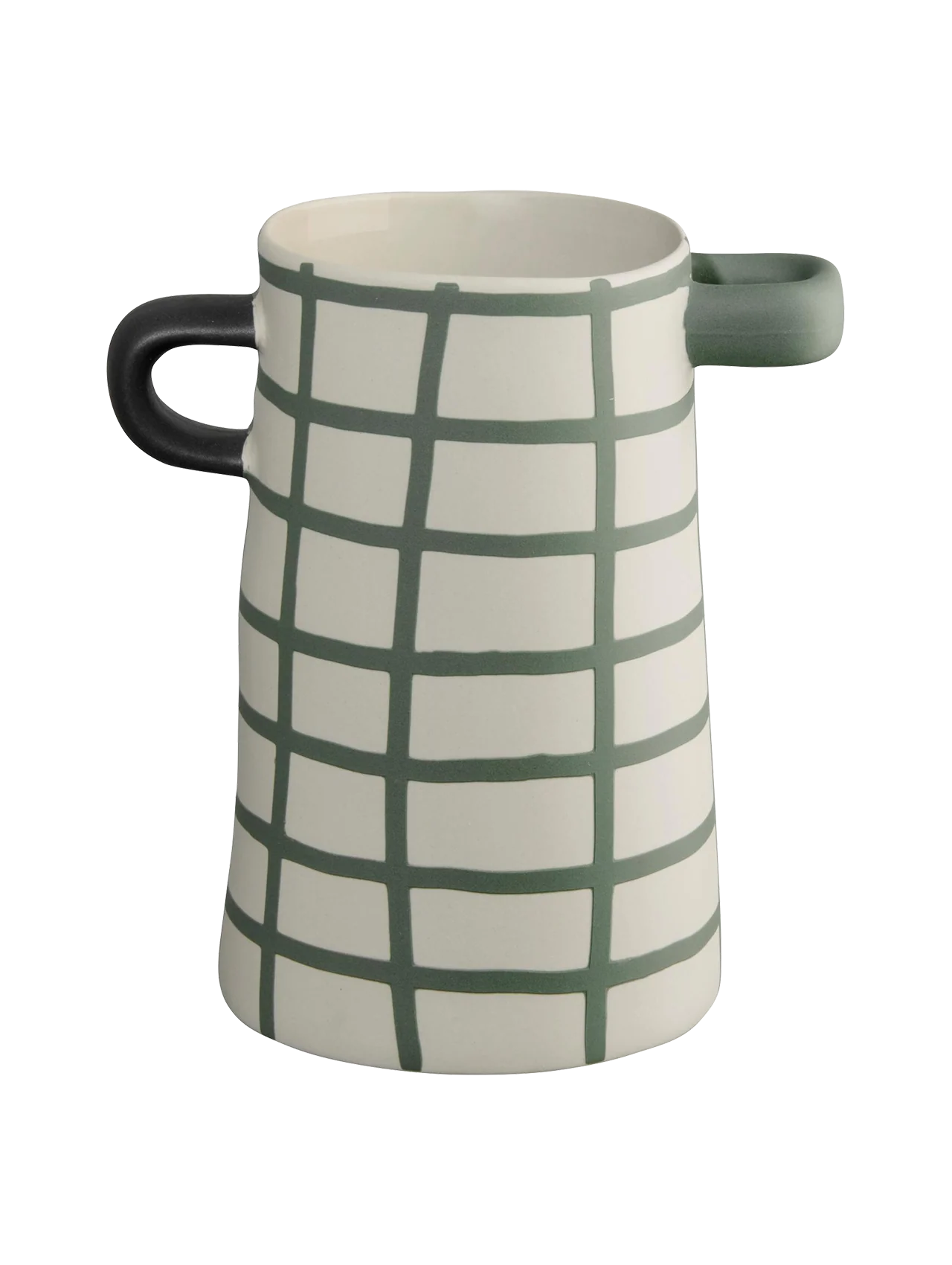 RAYU VASE GREEN CHEQUERED 17CM