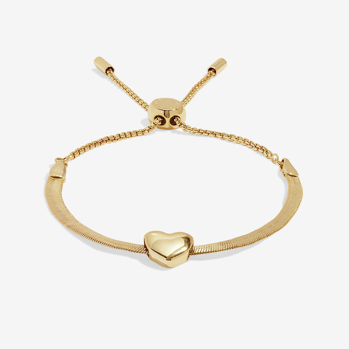 BRACELET BAR HEART SNAKE CHAIN BRACELET