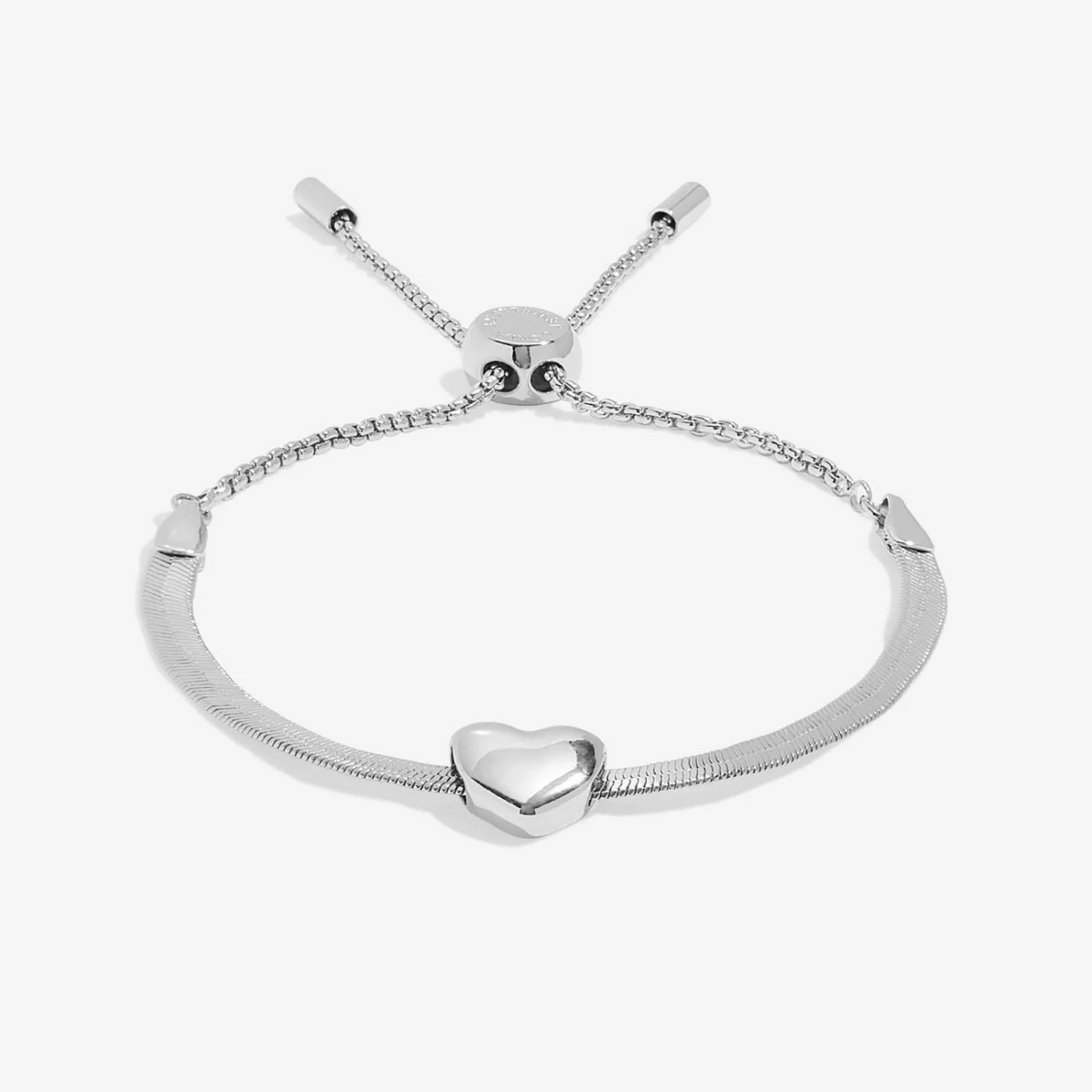 BRACELET BAR HEART SNAKE CHAIN BRACELET