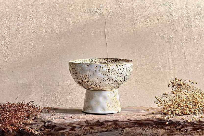 NKUKU ANJUNA REACTIVE GLAZE BOWL WHITE
