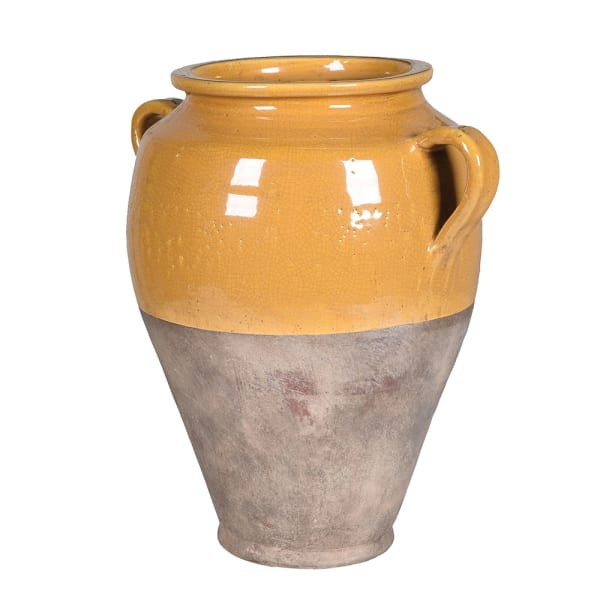 OCHRE AMPHORA VASE