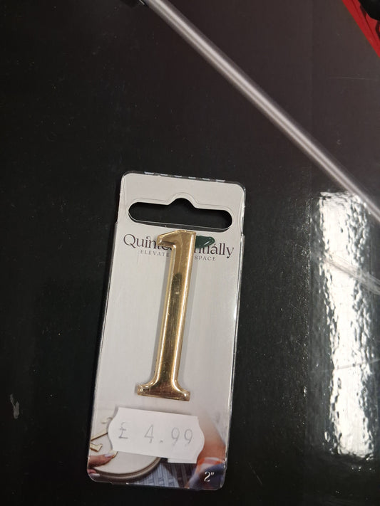 2" GOLD EFFECT NUMERAL 1