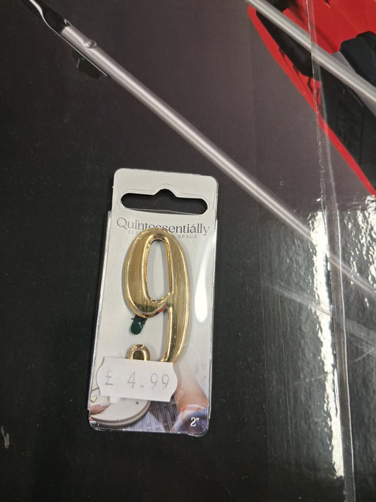 2" GOLD EFFECT NUMERAL 9