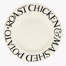 BLACK TOAST ROAST CHICKEN 10" PLATE