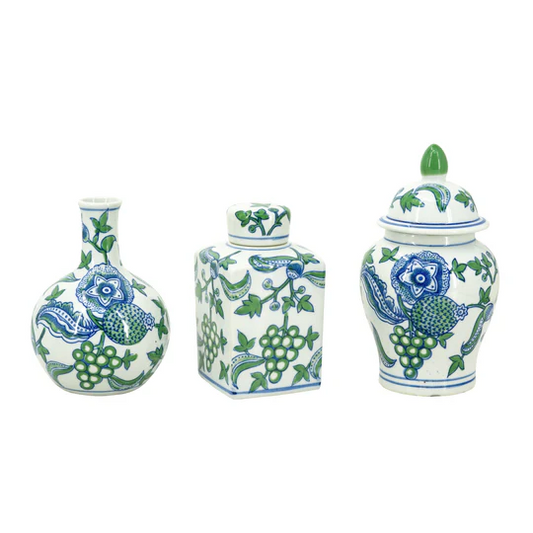 WILLOW SET OF 3 VASES