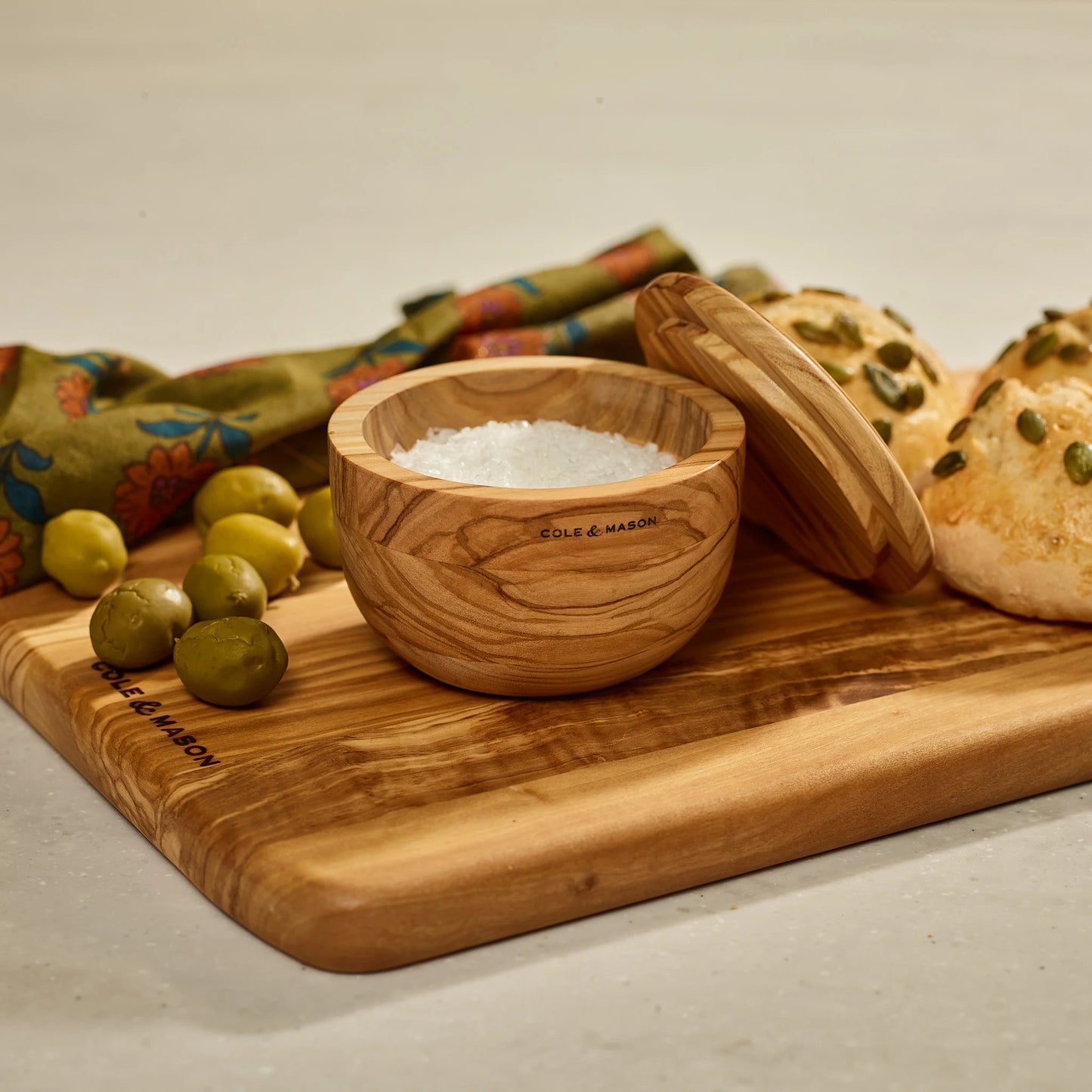 PORTOBELLO OLIVE WOOD SALT POT