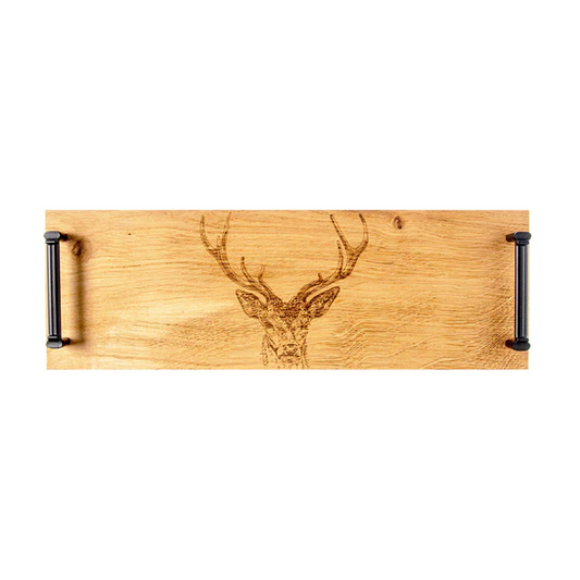 STAG PRINCE OAK SERVING TRAY WITH HANDLES