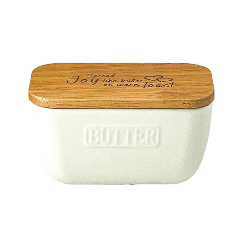 WHITE BUTTER DISH SPREAD JOY