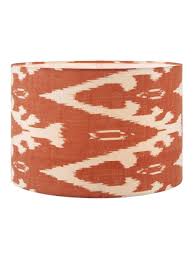 LARS 35CM CINNAMON IKAT PATTERNED CYLINDER SHADE