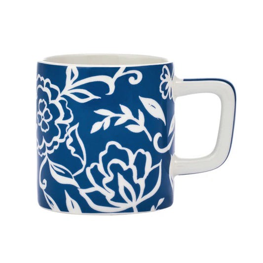LC CERAMIC ESPRESSO CUP BLUE FLORAL