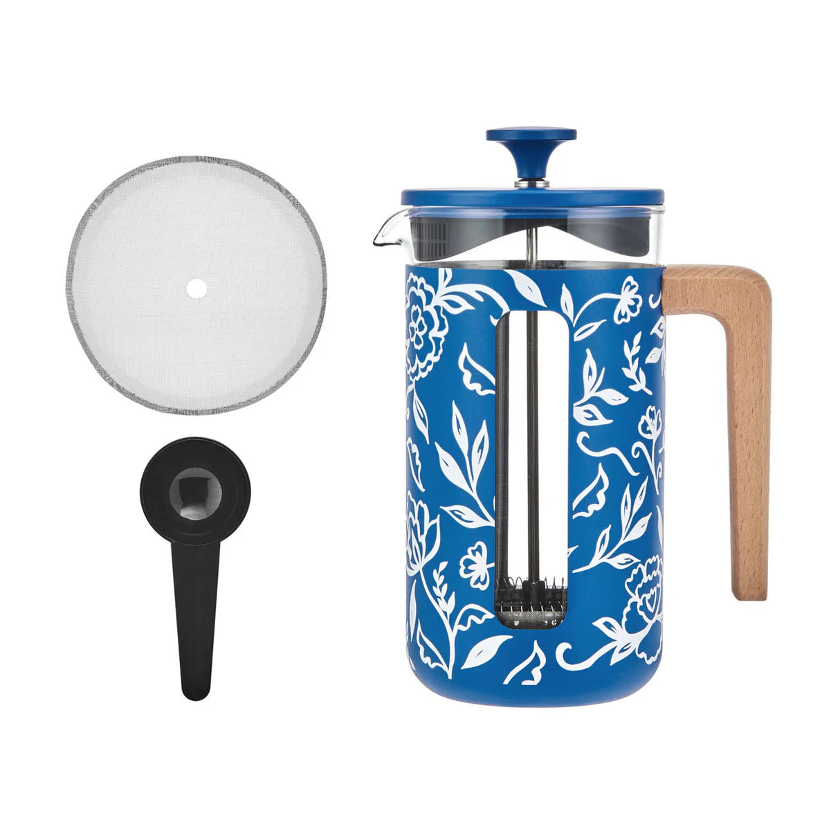 LC PISA 8 CUP CAFETIERE FLORAL WOOD HAND